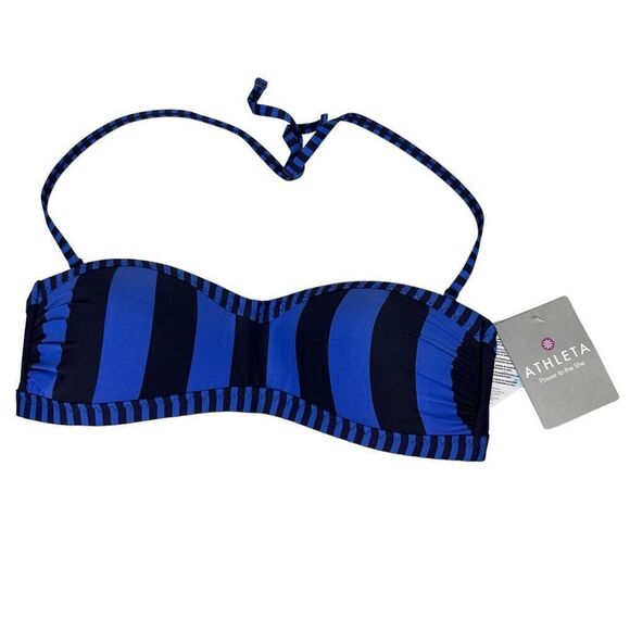 Athleta Stripe Avila Bandeau Bikini Top size Medium NEW - Picture 2 of 9